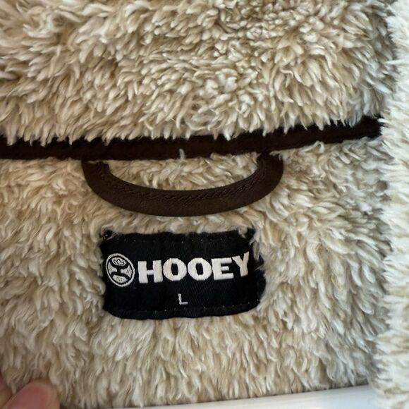 HOOEY Fleece Sherpa Pullover 1/4 Zip Men’s Large Brown Western Cowboy Cozy - Picture 10 of 15